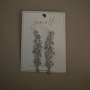 NEW Gemelli Silver Leaf Drop Earrings